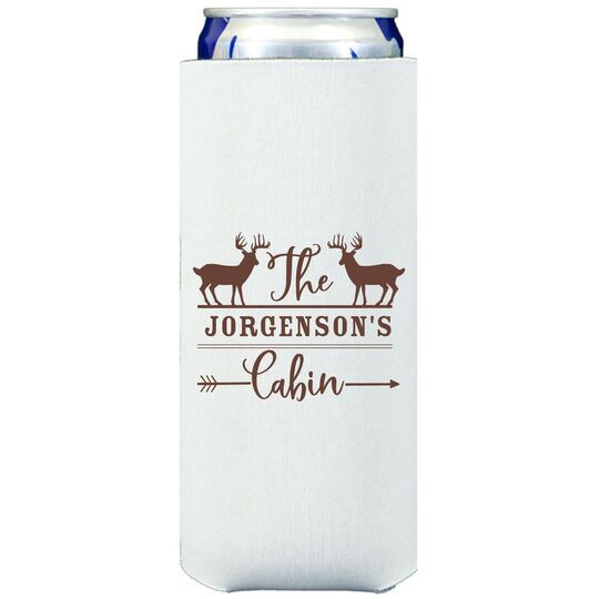 Family Cabin Collapsible Slim Koozies